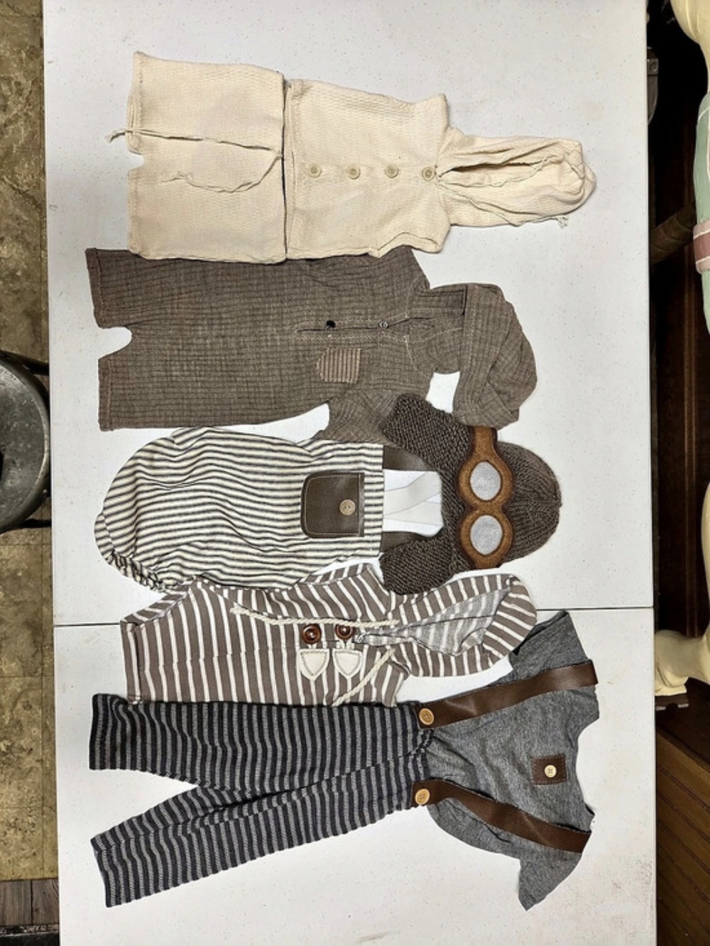 Set Of Boys Neutral Tone Outfits 6-12M